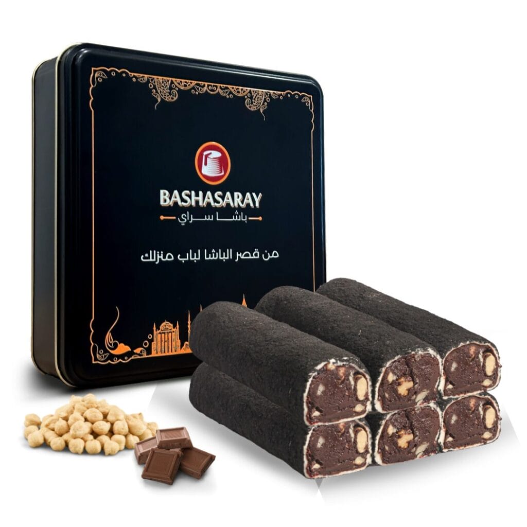 حلقوم براوني محشو بالبندق والكريمة