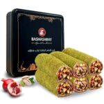 حلقوم مزين بالفستق الحلبي المجروش محشو بالرمان المميز