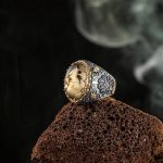 ⁦خاتم فضة رجالي حجر العقيق اليمني عيار 925 - 10 غرام⁩ - الصورة ⁦2⁩