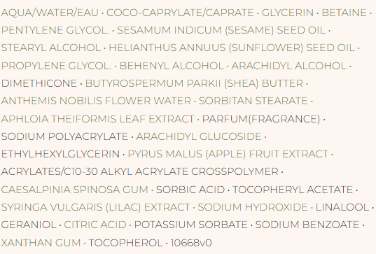 Ingredients of Yves Rocher Anti-Aging Night Cream