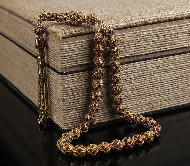 سبحة فضة إسترليني مصنوعة خصيصًا ومطرزة بحجر الزركون