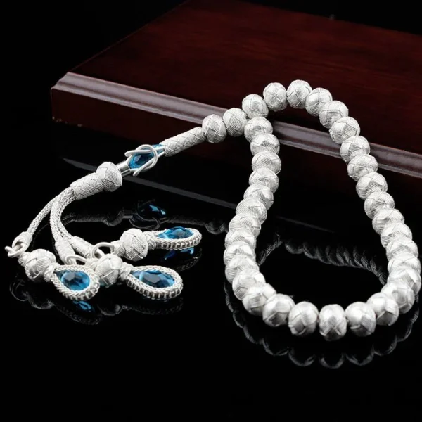 سبحه فضه كزازية محبوكة يدويًا | 1000 قيراط