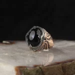 خاتم رجالي من الفضة الإسترليني عيار 925 مرصع بحجر الزركون روديوم