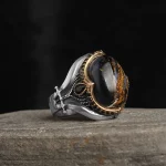 ⁦خاتم رجالي فضة الإسترليني عيار 925 بحجر بيترسيت⁩ - الصورة ⁦3⁩