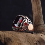 ⁦خاتم رجالي فضة بحجر الزركون المطلي بالروديوم | عيار 925⁩ - الصورة ⁦2⁩