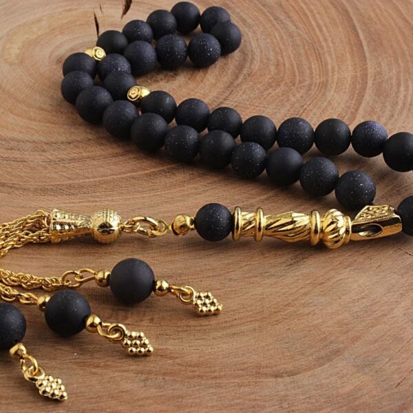 سبحة حجر النجمة بشراشيب فضة