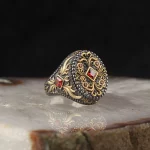 خاتم رجالي من الفضة بحجر الزركون المطلي بالروديوم عيار 925