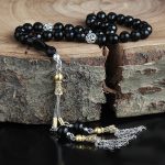 سبحة أرضروم أولتو سادة مطلية بالروديوم مع شرابات فضية