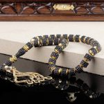 سبحة فضة مطلية بالذهب مع أحجار الزركون