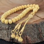 سبحة صلاة فضة عيار 1000 قيراط محبوكة يدويًا ومطلية بالذهب