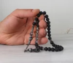 ⁦سبحة رجالية فخمة من حجر أونيكس غير اللامع⁩ - الصورة ⁦2⁩