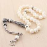 سبحة صلاة من عرق اللؤلؤ مع شرابات من الفضة الإسترليني عيار 925