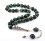 سبحة على شكل عين النمر من الفضة الإسترليني عيار 925 مرصعة بشراشيب