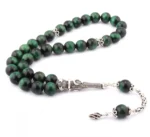 ⁦سبحة على شكل عين النمر من الفضة الإسترليني عيار 925 مرصعة بشراشيب⁩ - الصورة ⁦3⁩