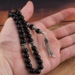 ⁦سبحة فضة إسترليني عيار 925 مرصعة بحجر العقيق⁩ - الصورة ⁦2⁩