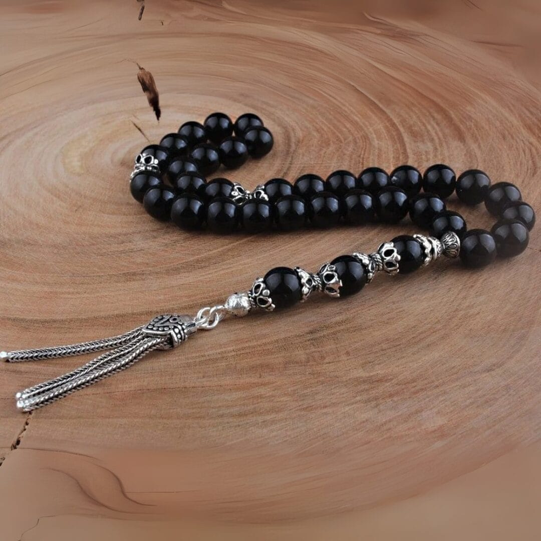 سبحة فضة إسترليني سبحة فضة إسترليني بحجر العقيق